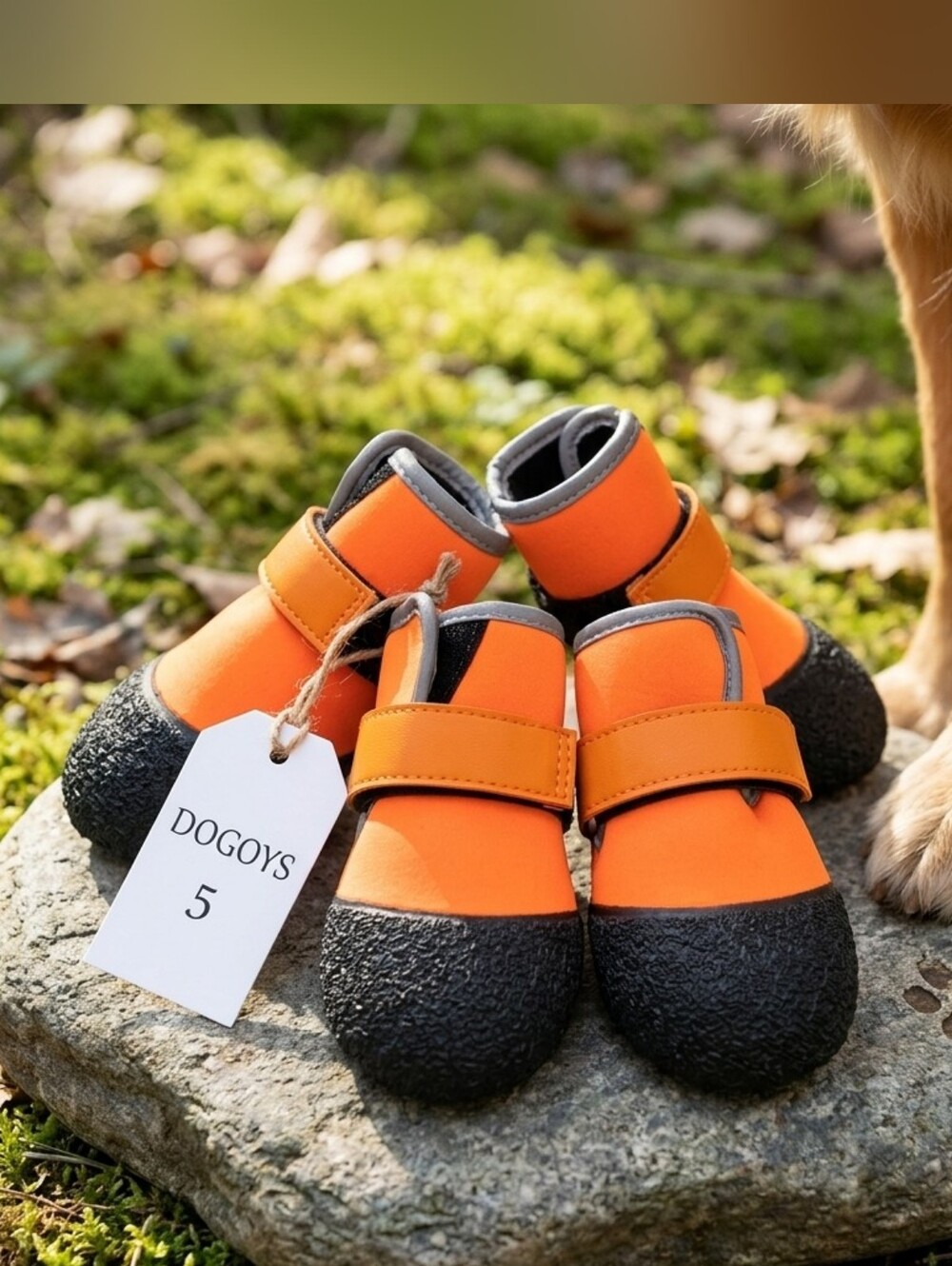 New DogOys Dog Boots Size 5 Orange Rugged Anti-Slip Sole Pet Paw Protection
